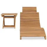vidaXL Klappbare Sonnenliege mit Tisch Massivholz Teak