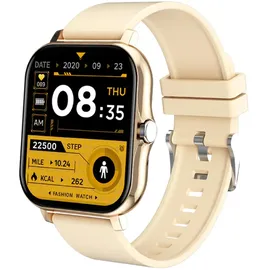 TPFNet Smart Watch / Fitness Tracker IP67 - Silikon Armband - Android & IOS - Gold
