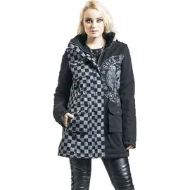 Rock Rebel by EMP Damen schwarz/graue Jacke mit Nieten und Print S - S
