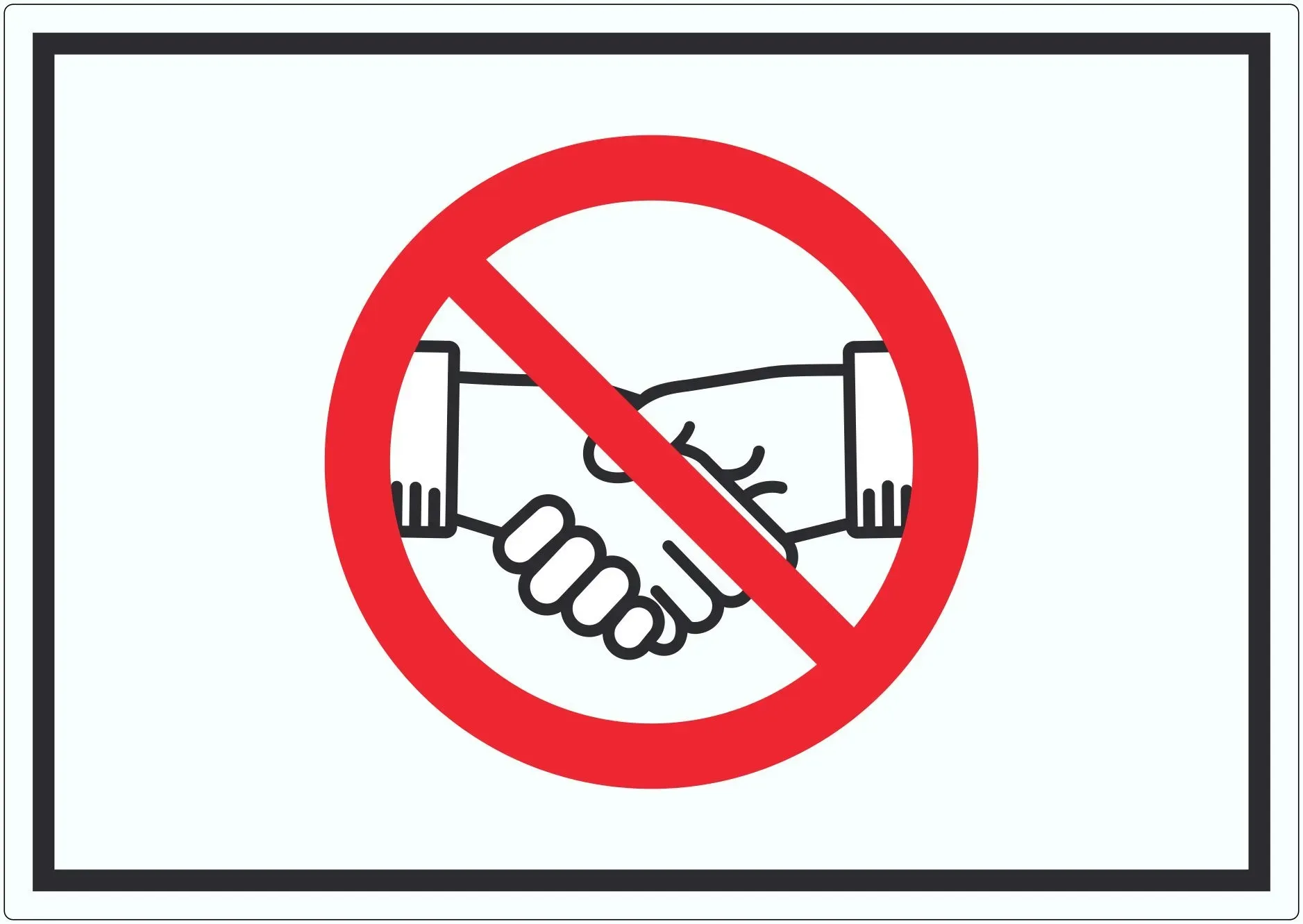 Handschlag verboten Aufkleber kein Händeschütteln Symbol Aufkleber Aufkleber A7 (74x105mm)