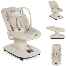 Cangaroo Babywippe Hera elektrisch, Musik, Moskitonetz, 360-Grad-Drehung, Timer beige