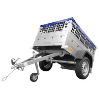 Kompakter Anhänger Garden Trailer 150 KIPP 150x106 cm 750 kg mit Laubgitteraufsatz