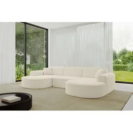 altdecor Wohnlandschaft MARI-U1 - 303x171x79 cm, Beige Bouclé
