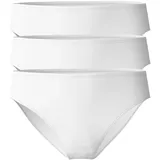 CALIDA Damen Slip 3er Pack - Essential Cotton, Regular Cut, Jersey, einfarbig Weiß L (48/50)