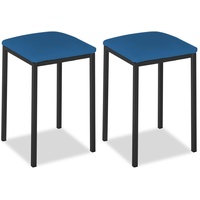 ASTIMESA Küchenstuhl aus Metall mit offener Rückenlehne, blau, 62 cm x 45 cm x 40 cm