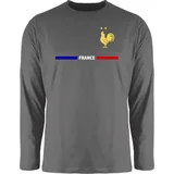 Shirtracer Rundhalsshirt Frankreich Trikot Wappen, France mit Stolz, Französisches Fan-Motiv 2026 Fussball WM Fanartikel grau S