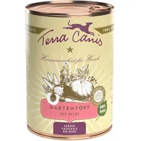 Terra Canis Gartentopf 400g Dose Hundenassfutter 6 x 400 Gramm Red Detox