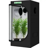 Zazzy Gewächszelt, hochreflektierender Mylar, Pflanzraum mit Sichtfenster, herausnehmbarer Bodenwanne und Werkzeugtasche für den Anbau von Früchten, Blumen und Gmüse in Innenräumen, 81,3 x 81,3 x