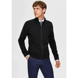 Selected Strickjacke SLHBERG FULL ZIP CARDIGAN NOOS Schwarz XXL