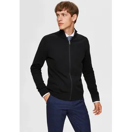 Selected Strickjacke SLHBERG FULL ZIP CARDIGAN NOOS Schwarz XXL