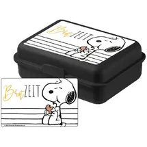 SNOOPY Peanuts - Brotzeit Brotdose Lunchbox Butterbrotdose mit Trennwand Schwarz