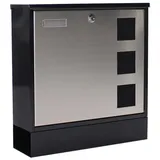 Rottner Tresor Design Mailbox Stahl/Edelstahl inkl. Zeitungsrolle schwarz