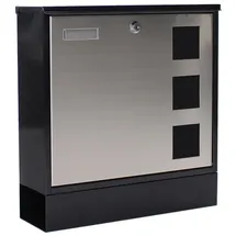 Rottner Tresor Design Mailbox Stahl/Edelstahl inkl. Zeitungsrolle schwarz