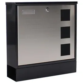 Rottner Tresor Design Mailbox Stahl/Edelstahl inkl. Zeitungsrolle schwarz