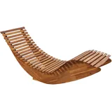 Beliani Gartenliege, Hellbraun, Holz, 60x90x176 cm, Gartenmöbel, Gartenliegen