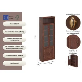 OTTO home Vitrine Soeren 80 x 29 x 220 cm Braun