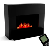 GLOW FIRE Elektrokamin Hauptmann Wasserdampf Kamin, Elektrischer Kamin, Wasserdampfkamin mit 3D Feuer und Knisterfunktion schwarz