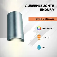 LEDVANCE LED Außenleuchte Endura Style Updown silber Up- &