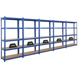 Proregal Mega Deal 5x Schwerlastregal Ragnar HxBxT 180 x 90 x 40 cm Fachlast 175 kg Blau