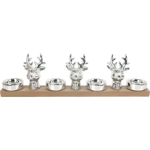 Trendline Deko Adventskerzenhalter Keramik 39 x 5 x 10,5 cm silber