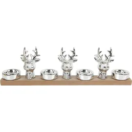 Trendline Deko Adventskerzenhalter Keramik 39 x 5 x 10,5 cm silber