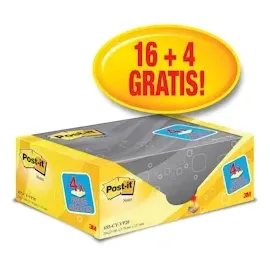 Post-it Post-it® Haftnotizen gelb, 16 Blöcke + GRATIS 4 Blöcke