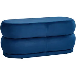 Bettbank Samt Marineblau oval 90 x 40 cm ELLENDALE