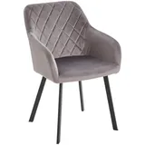 Livetastic Armlehnstuhl, Grau, Holz, Metall, Textil, Pappel, Sperrholz, eckig, 54x87x64 cm, Esszimmer, Stühle, Esszimmerstühle, Armlehnenstühle