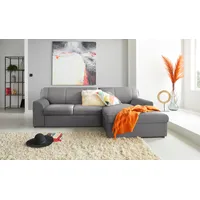 DOMO collection Ecksofa »Topper L-Form«, mit Recamiere, wahlweise mit Schlaffunktion grau