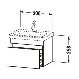Duravit Waschtischunterschrank 1 Auszug 50 x 39,8 x 36,8 cm Taupe Matt