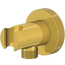Steinberg Serie 100 Wandbrausehalter 1001667BG mit integriertem Wandanschlussbogen, Brushed Gold