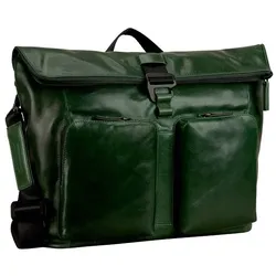 Leonhard Heyden Porto Messenger Leder 38 cm  grün