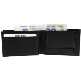 Excellanc Unisex-Mini Geldbörse Echt Leder Querformat 10,5 x 7,2 x 1,7 cm 3000084 Schwarz