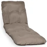 Beautissu Liegenauflage Auflage Sonnenliege Deckchair Flair RL, 190x60x8 cm, Taupe, Polster für Sonnenliege Liegestuhl Auflage für Gartenmöbel beige