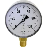 Afriso Kapselfedermanometer Gas 0 - 60 mbar Anschluss: R 1/2" Anschlussart: radial nach unten Gehäuse: Edelstahl