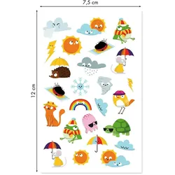 Maildor 10x Cooky, 1 Stickerbogen 7,5x12cm, Wettervorhersage - Mehrfarbig CY156C