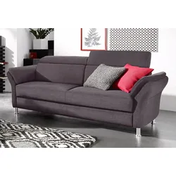 3-Sitzer SIT & MORE "Avignon", grau (dunkelgrau), B:194cm H:97cm T:100cm, Struktur gropb ( 100% Polypropylen), Struktur (100% Polyester), Struktur fein ( 100% Polyester), Sofas, inklusive Kopfteilverstellung