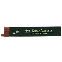 FABER-CASTELL SUPER-POLYMER Feinminen-Bleistiftminen schwarz 2H 0,5 mm, 12 St.