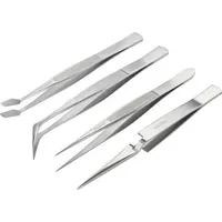 BASETECH Pinzetten-Set 4teilig Silber