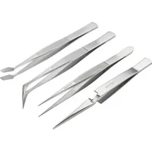 BASETECH Pinzetten-Set 4teilig Silber