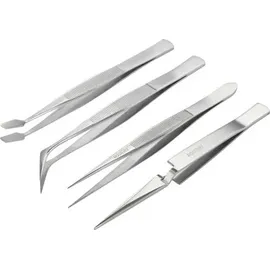 BASETECH Pinzetten-Set 4teilig Silber