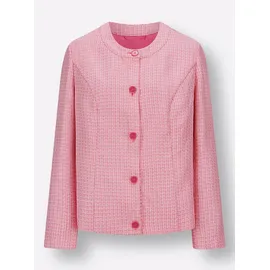 Classic Basics Sieh an! Bouclé-Blazer in fuchsia-ecru-gemustert | Gr.: 50
