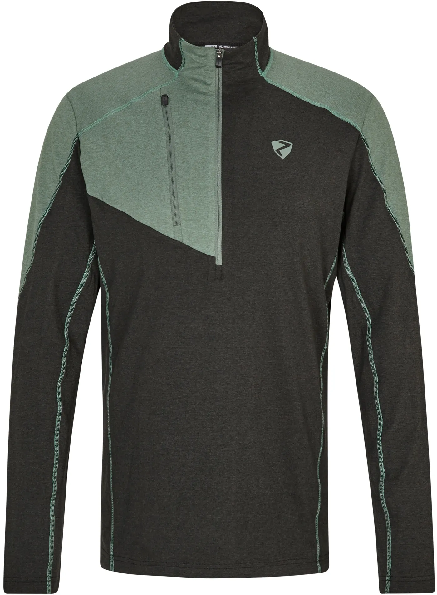 Sweater ZIENER "JAPVO" Gr. 52, schwarz (unifarben mit farbeinsatz) Herren Sweatshirts