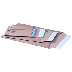 VEPATIM 100x Wellpappe Versandtaschen 177x120mm bis 48mm Höhe Selbstklebeverschluss Aufreißfaden Kompaktbrief