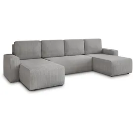 Sofnet Wohnlandschaft Cord 7-Sitzer Grau