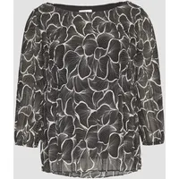 S.Oliver BLACK LABEL Bluse in feinem Plisée mit abstrakter Musterung schwarz 42