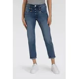 Herrlicher 7/8-Jeans Shyra Cropped Denim Comfort mit halb verdeckter Knopfleiste blau 25