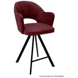 58 aufm Kessel Esszimmerstuhl Thekenstuhl (2er-Set) Delinda 59x104x61 Schwarz/Khaki (Lieferung bis Verwendungsstelle, 2 St), Stabiles Gestell aus Metall pflegeleichter Bezug aus Microfaser lila