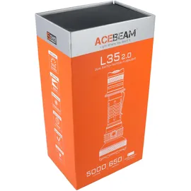 AceBeam L35 2.0 LED Taschenlampe – 5.000 Lumen und 650 Meter Reichweite (Schwarz)