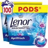 Lenor Pods Universal Waschkapseln Waschmittel, 100 Waschladungen, Aprilfrisch, Lang Anhaltende Frische Und Extra Geruchsabwehr